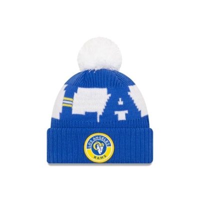 Blue Los Angeles Rams Hat - New Era NFL Cold Weather Sport Knit Beanie USA3816409